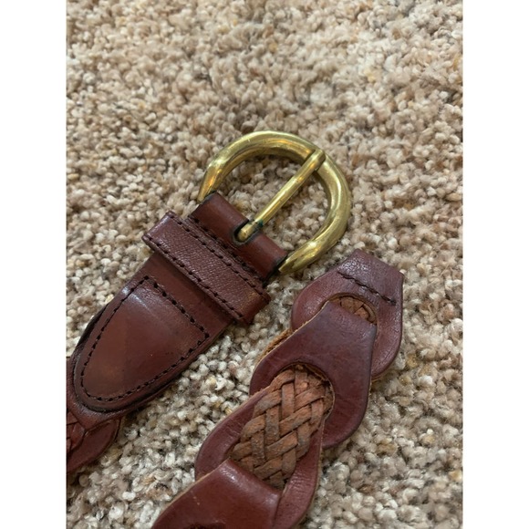 Amiee Lynn Genuine Brown Leather Woven Belt Women's Size M 36 Length - Picture 4 of 4